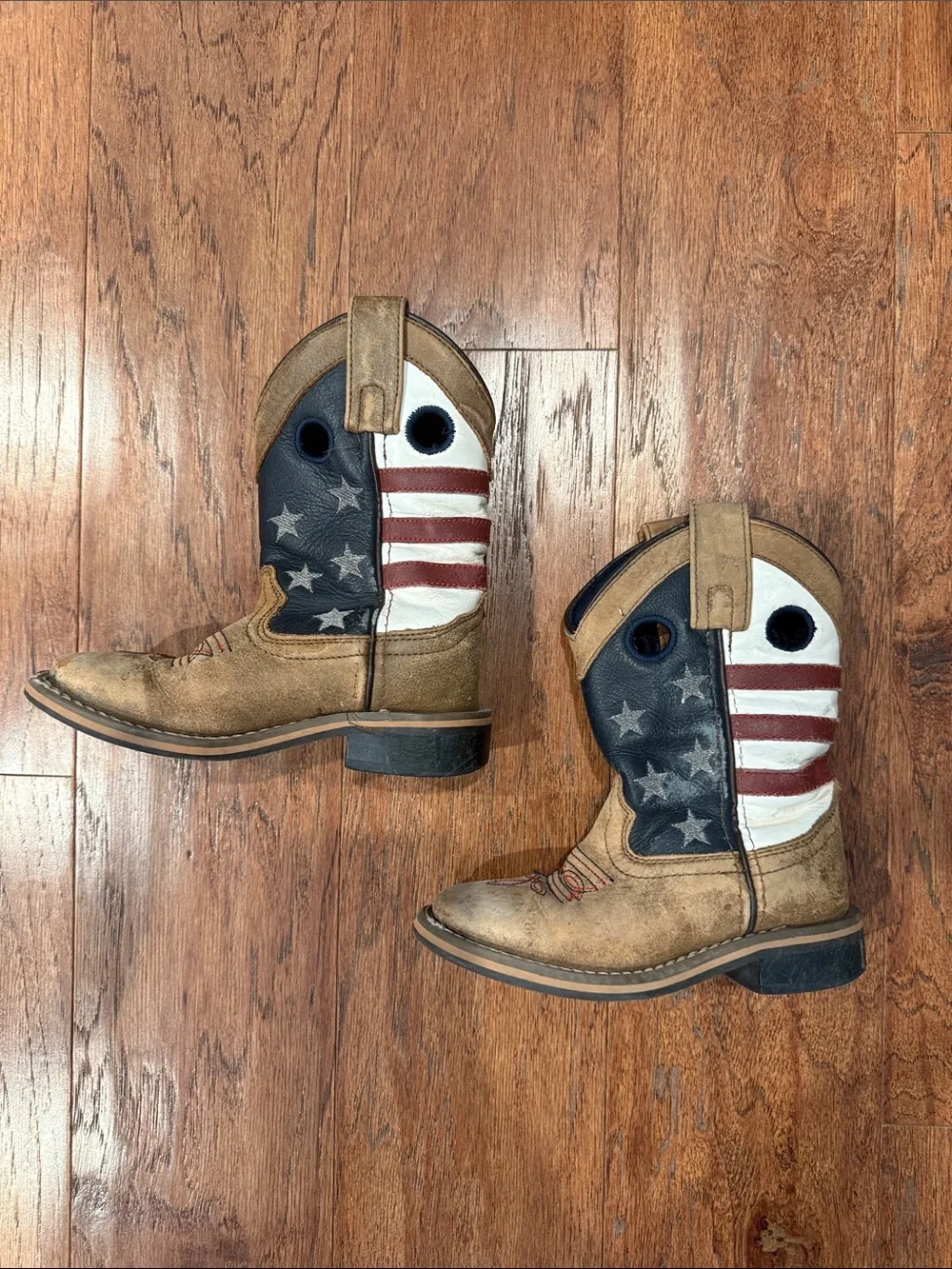 Kids American Flag Western Pull-On Boots